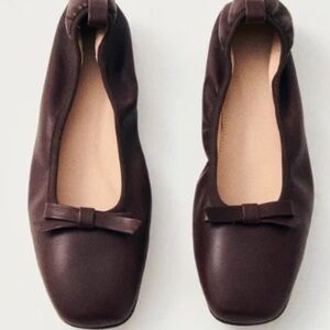 NWT Freya Brown Leather Ballet Flats